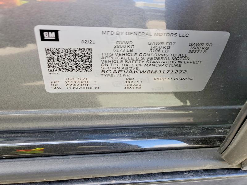 Aukcja sprzedaży 2021 Buick Enclave, vin: 5GAEVAKW8MJ171272, numer aukcji: 46266086