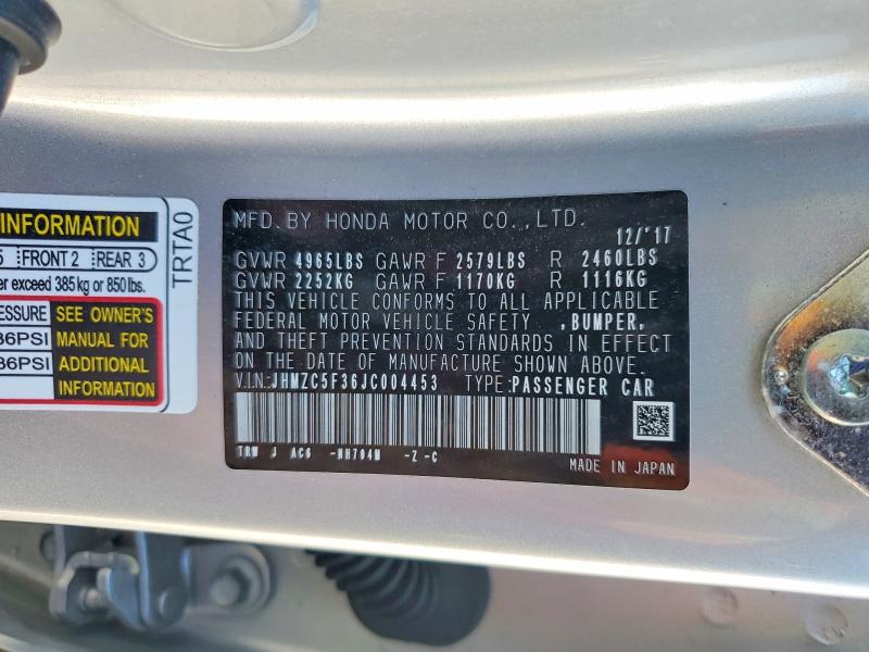 Продажа на аукционе авто 2018 Honda Clarity, vin: JHMZC5F36JC004453, номер лота: 45761866