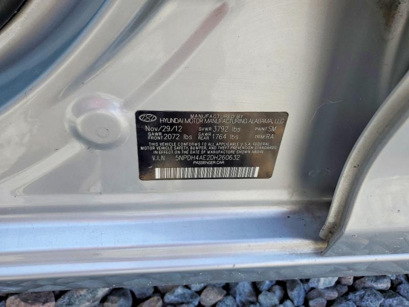 47797476 :رقم المزاد ، 5NPDH4AE2DH260632 vin ، 2013 Hyundai Elantra مزاد بيع