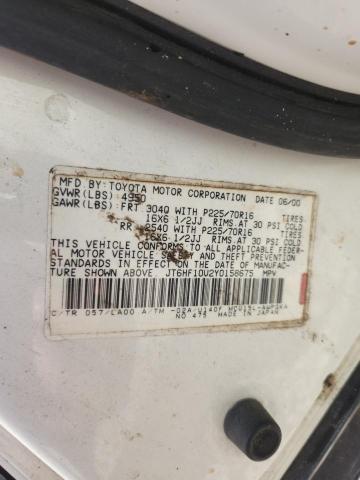 79589245 :رقم المزاد ، JT6HF10U2Y0158675 vin ، 2000 Lexus Rx 300 مزاد بيع