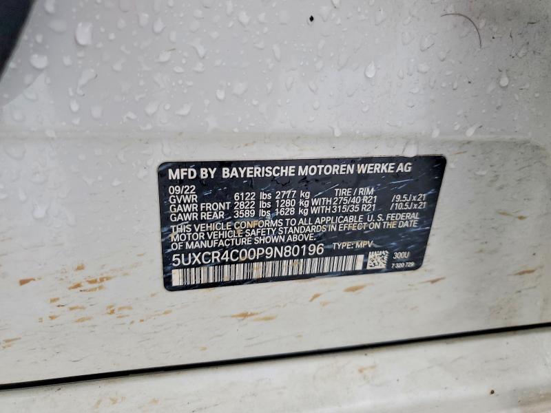 46317456 :رقم المزاد ، 5UXCR4C00P9N80196 vin ، 2023 Bmw X5 مزاد بيع