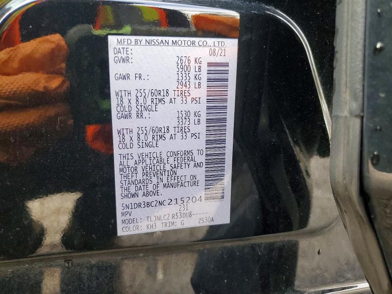 79662235 :رقم المزاد ، 5N1DR3BC2NC215204 vin ، 2022 Nissan Pathfinder مزاد بيع