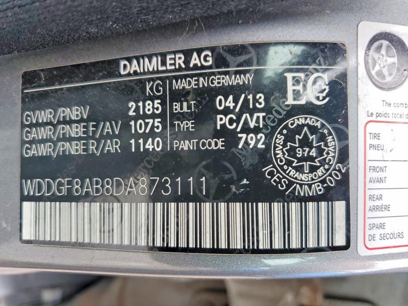 Продажа на аукционе авто 2013 Mercedes-benz C, vin: WDDGF8AB8DA873111, номер лота: 46735556