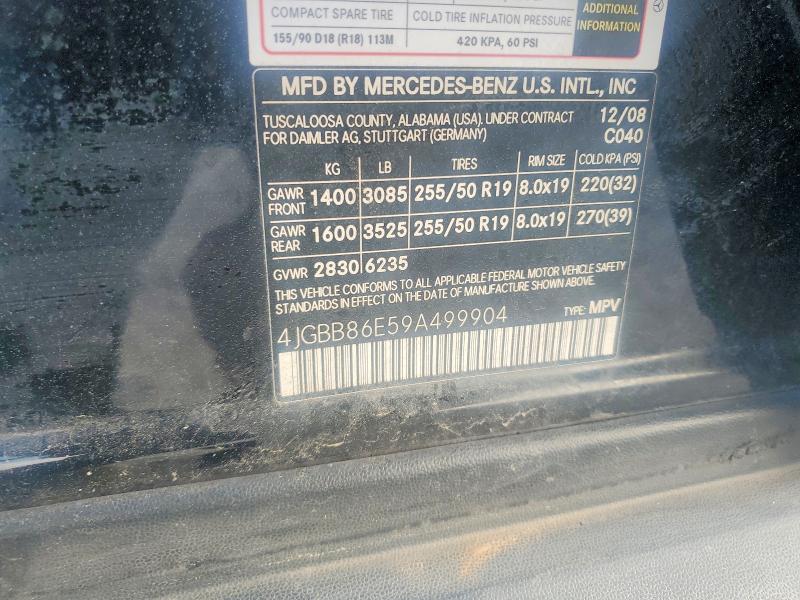 Aukcja sprzedaży 2009 Mercedes-benz Ml, vin: 4JGBB86E59A499904, numer aukcji: 46615116