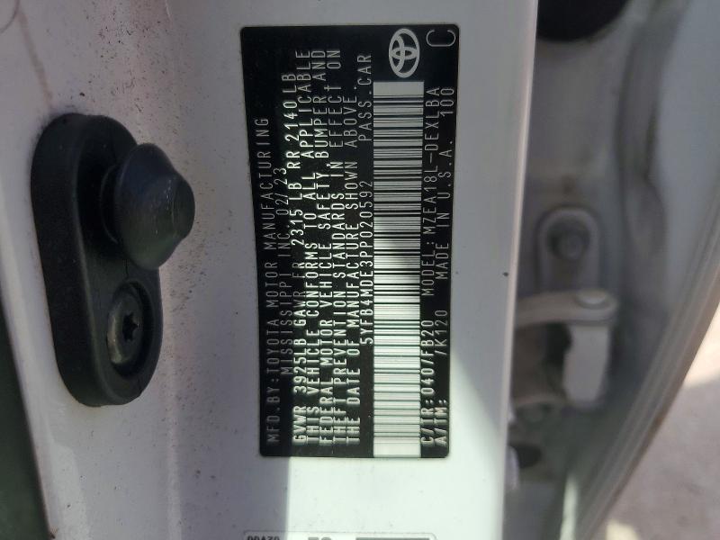 Aukcja sprzedaży 2023 Toyota Corolla, vin: 5YFB4MDE3PP020592, numer aukcji: 48004066