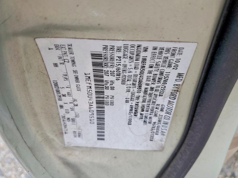 2003 Mercury Sable მანქანა იყიდება აუქციონზე, vin: 1MEFM50U43A609510, აუქციონის ნომერი: 41988566