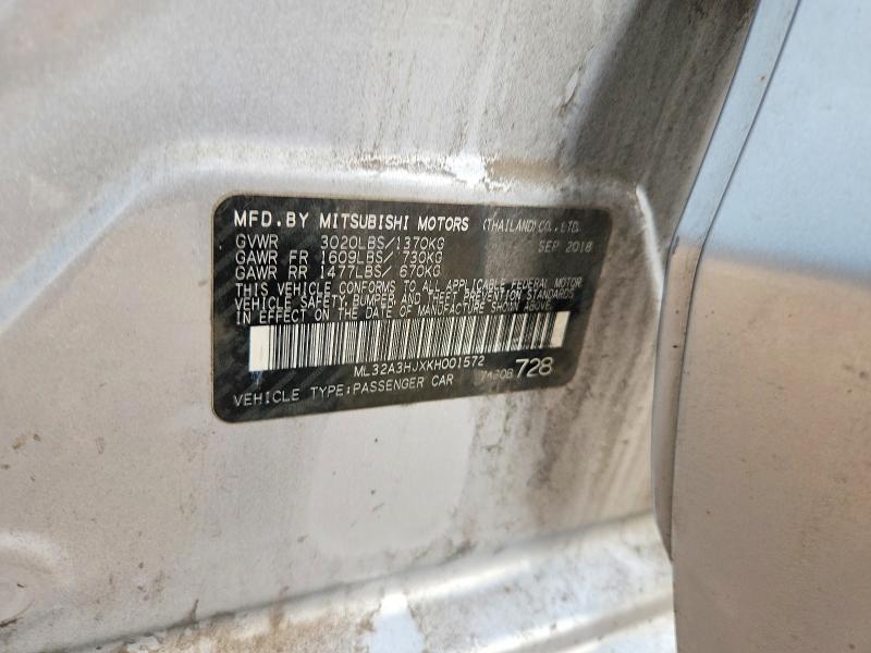 Продажа на аукционе авто 2019 Mitsubishi Mirage, vin: ML32A3HJXKH001572, номер лота: 46132476