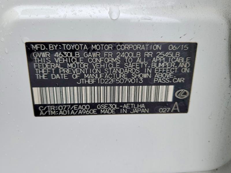 Продажа на аукционе авто 2015 Lexus Is 250, vin: JTHBF1D22F5079013, номер лота: 48349246