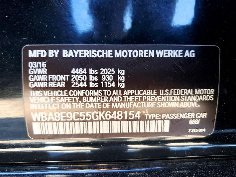 Продаж на аукціоні авто 2016 Bmw 328i, vin: WBA8E9C55GK648154, номер лоту: 41598746