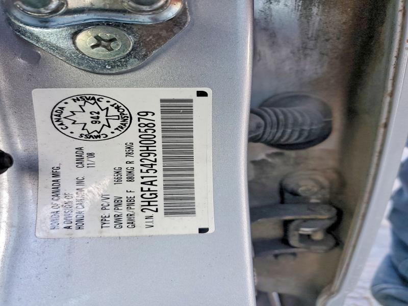 2009 Honda Civic მანქანა იყიდება აუქციონზე, vin: 2HGFA15429H005879, აუქციონის ნომერი: 79810565