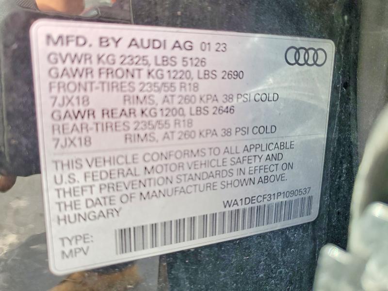 Продажа на аукционе авто 2023 Audi Q3, vin: WA1DECF31P1090537, номер лота: 46261786