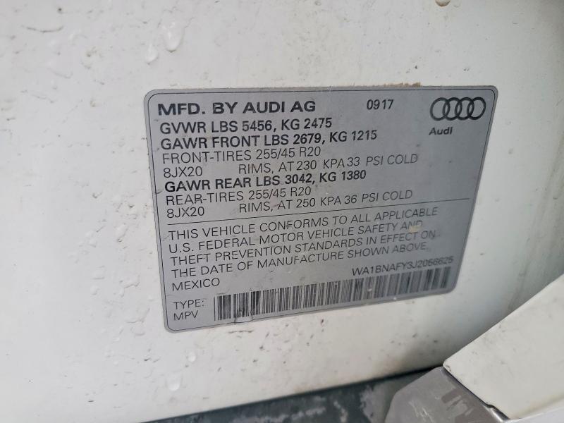 Aukcja sprzedaży 2018 Audi Q5, vin: WA1BNAFY3J2056625, numer aukcji: 45672426