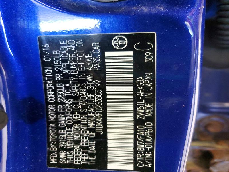 Продаж на аукціоні авто 2016 Toyota Prius, vin: JTDKARFU2G3503199, номер лоту: 55658426