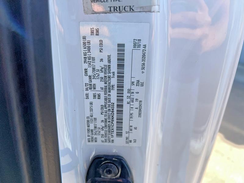 Продажа на аукционе авто 2022 Ford F150, vin: 1FTEX1CP8NKD84332, номер лота: 46527326