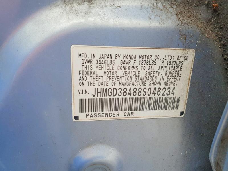 Продажа на аукционе авто 2008 Honda Fit, vin: JHMGD38488S046234, номер лота: 46664926