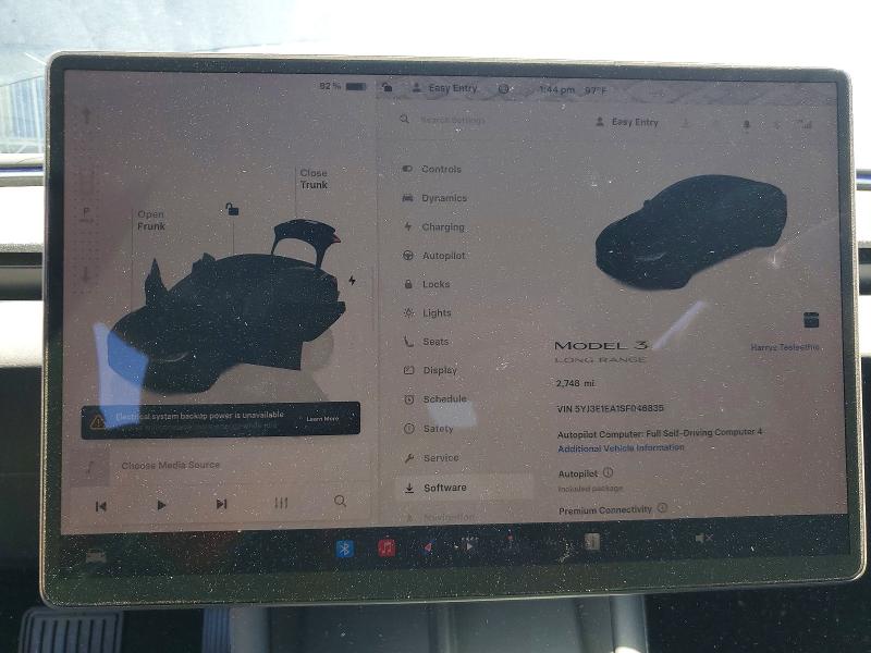 41834666 :رقم المزاد ، 5YJ3E1EA1SF046835 vin ، 2025 Tesla Model 3 مزاد بيع