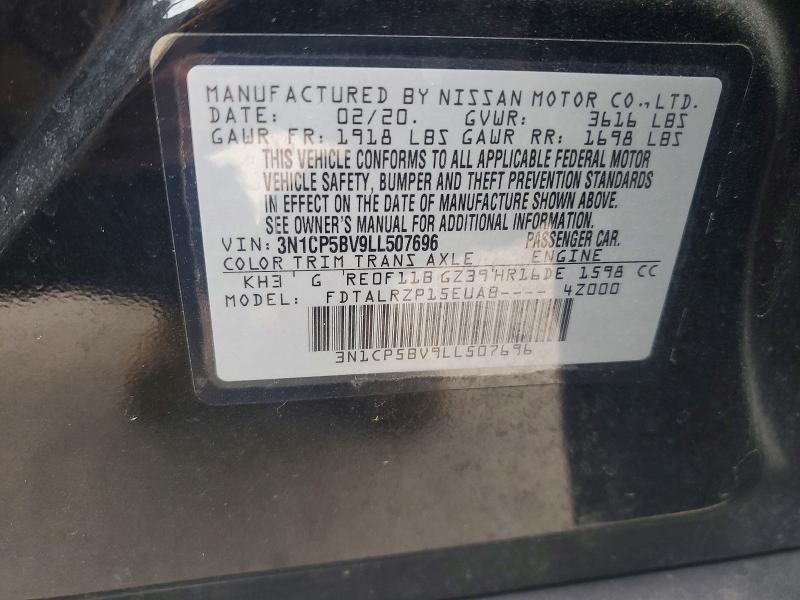 47366066 :رقم المزاد ، 3N1CP5BV9LL507696 vin ، 2020 Nissan Kicks مزاد بيع