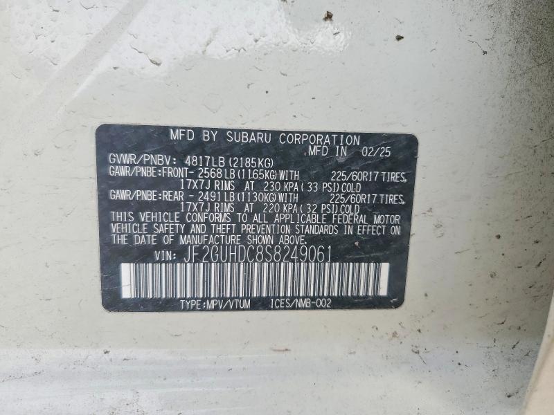 Aukcja sprzedaży 2025 Subaru Crosstrek, vin: JF2GUHDC8S8249061, numer aukcji: 46275356