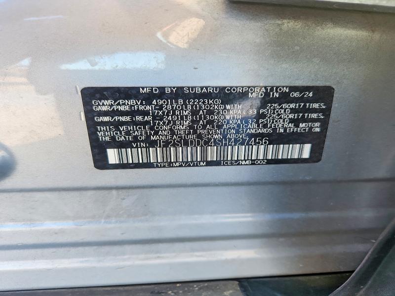 45965746 :رقم المزاد ، JF2SLDDC4SH427456 vin ، 2025 Subaru Forester مزاد بيع