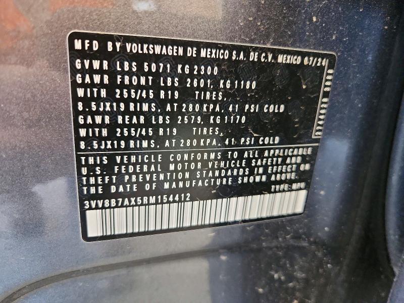 Aukcja sprzedaży 2024 Volkswagen Tiguan, vin: 3VV8B7AX5RM154412, numer aukcji: 47786636