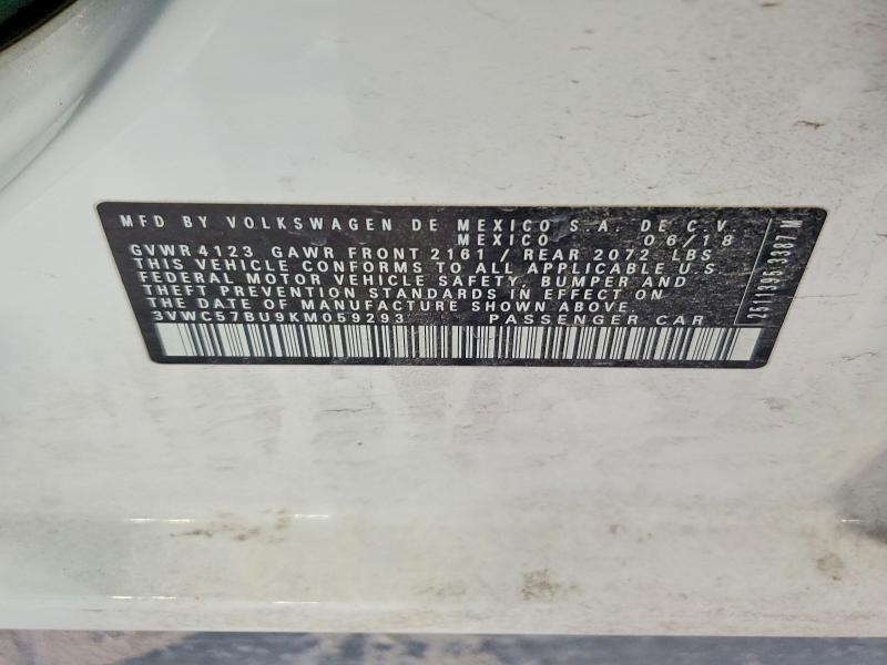 45867236 :رقم المزاد ، 3VWC57BU9KM059293 vin ، 2019 Volkswagen Jetta مزاد بيع