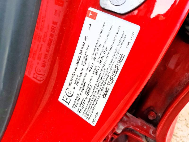 41815226 :رقم المزاد ، 5YJ3E1EB3JF134860 vin ، 2018 Tesla Model 3 مزاد بيع