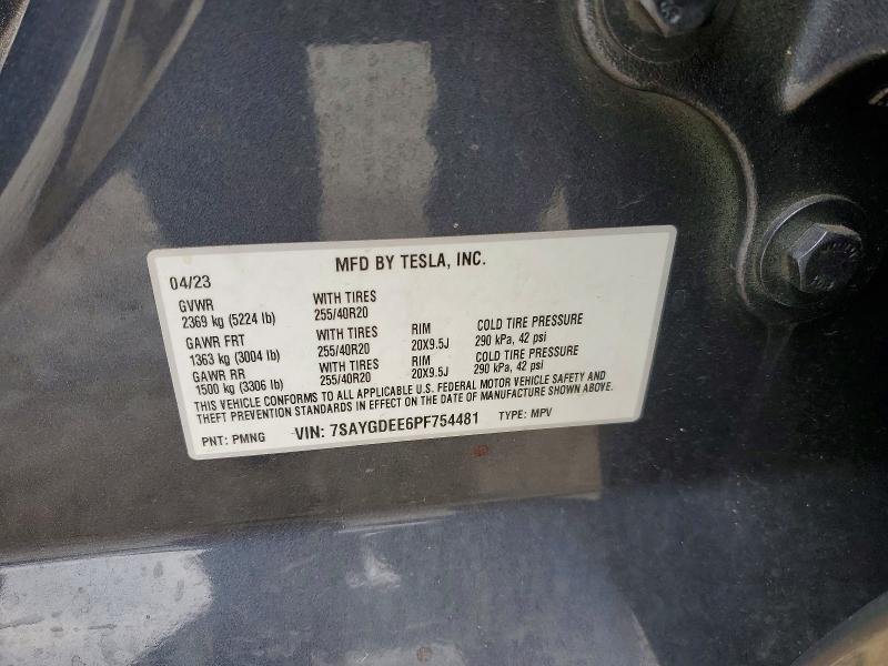 Aukcja sprzedaży 2023 Tesla Model Y, vin: 7SAYGDEE6PF754481, numer aukcji: 79512175