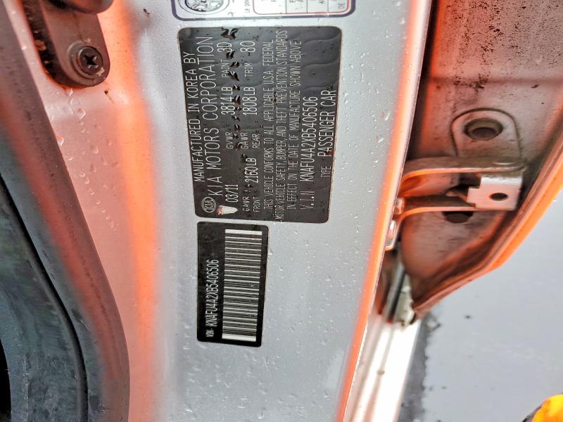 Aukcja sprzedaży 2011 Kia Forte, vin: KNAFU4A2XB5406506, numer aukcji: 41972456
