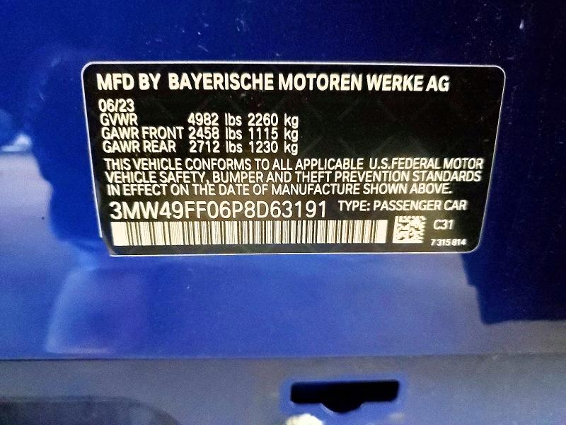 Продаж на аукціоні авто 2023 Bmw M340xi, vin: 3MW49FF06P8D63191, номер лоту: 42005226