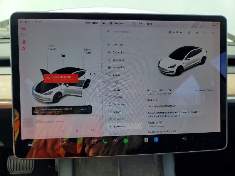 48004056 :رقم المزاد ، 5YJ3E1EA5MF919957 vin ، 2021 Tesla Model 3 مزاد بيع
