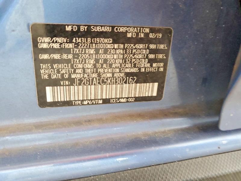Продажа на аукционе авто 2019 Subaru Crosstrek, vin: JF2GTAEC5KH302162, номер лота: 41796656