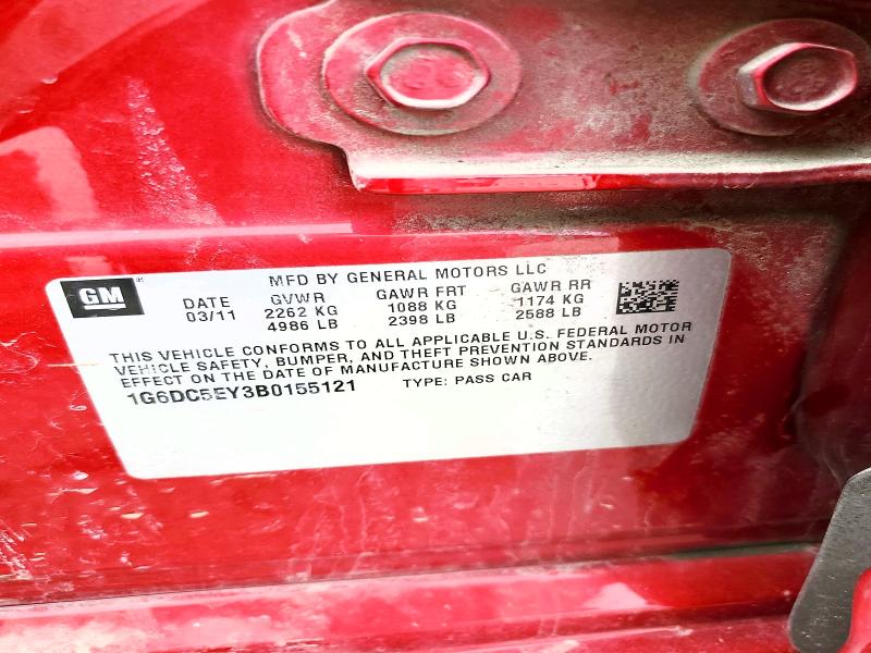 Aukcja sprzedaży 2011 Cadillac Cts, vin: 1G6DC5EY3B0155121, numer aukcji: 46511746