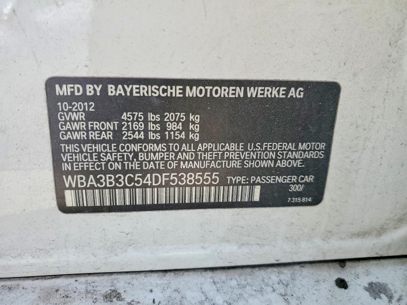 2013 Bmw 328 მანქანა იყიდება აუქციონზე, vin: WBA3B3C54DF538555, აუქციონის ნომერი: 47266636