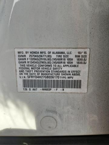 79694665 :رقم المزاد ، 5FRYD4H27GB036170 vin ، 2016 Acura Mdx مزاد بيع