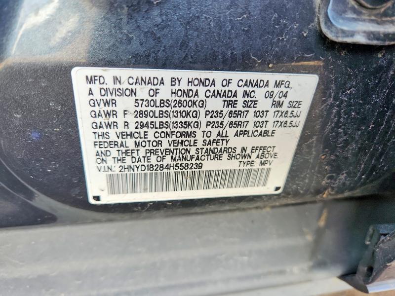 46520686 :رقم المزاد ، 2HNYD18284H558239 vin ، 2004 Acura Mdx مزاد بيع