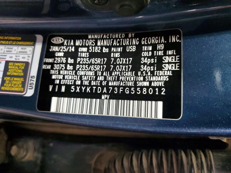 Aukcja sprzedaży 2015 Kia Sorento, vin: 5XYKTDA73FG558012, numer aukcji: 41661286