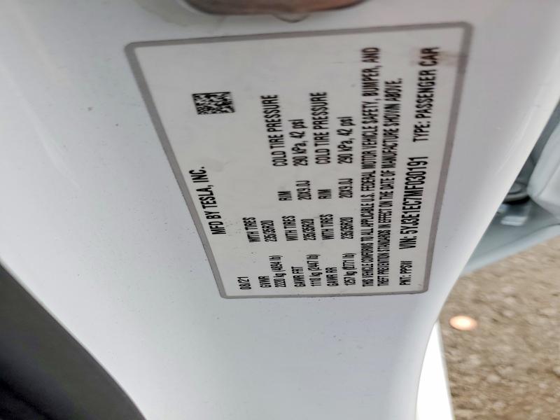 2021 Tesla Model 3 მანქანა იყიდება აუქციონზე, vin: 5YJ3E1EC7MF030191, აუქციონის ნომერი: 47992126