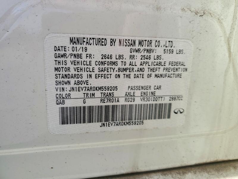 Продаж на аукціоні авто 2019 Infiniti Q50, vin: JN1EV7AR0KM559205, номер лоту: 47359726