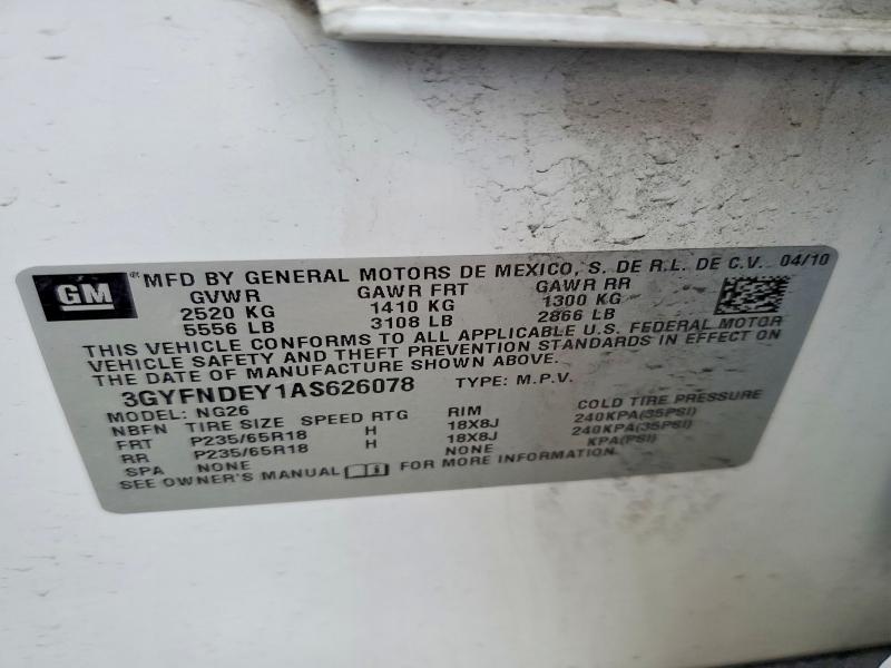 Продажа на аукционе авто 2010 Cadillac Srx, vin: 3GYFNDEY1AS626078, номер лота: 45783766