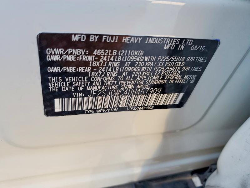 2017 Subaru Forester მანქანა იყიდება აუქციონზე, vin: JF2SJGWC4HH457909, აუქციონის ნომერი: 45999656