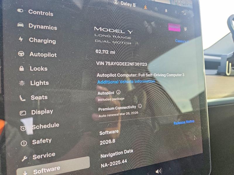 Продажа на аукционе авто 2022 Tesla Model Y, vin: 7SAYGDEE2NF361123, номер лота: 47278776