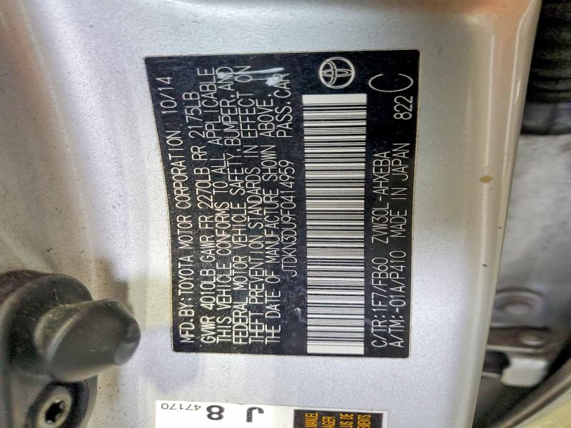 46325026 :رقم المزاد ، JTDKN3DU9F0414959 vin ، 2015 Toyota Prius مزاد بيع