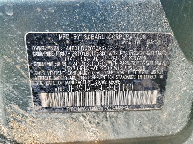 47114376 :رقم المزاد ، JF2SJAEC9JH561140 vin ، 2018 Subaru Forester مزاد بيع