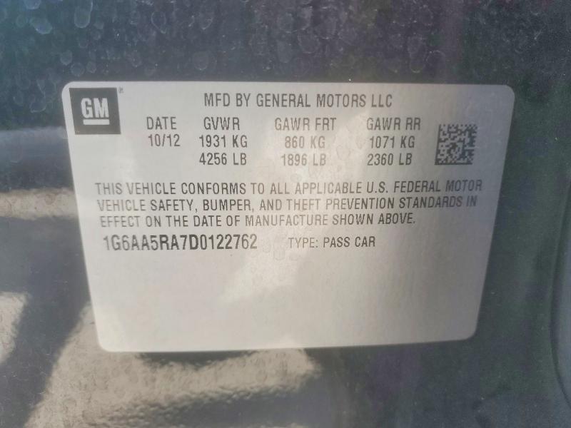 Aukcja sprzedaży 2013 Cadillac Ats, vin: 1G6AA5RA7D0122762, numer aukcji: 47591946