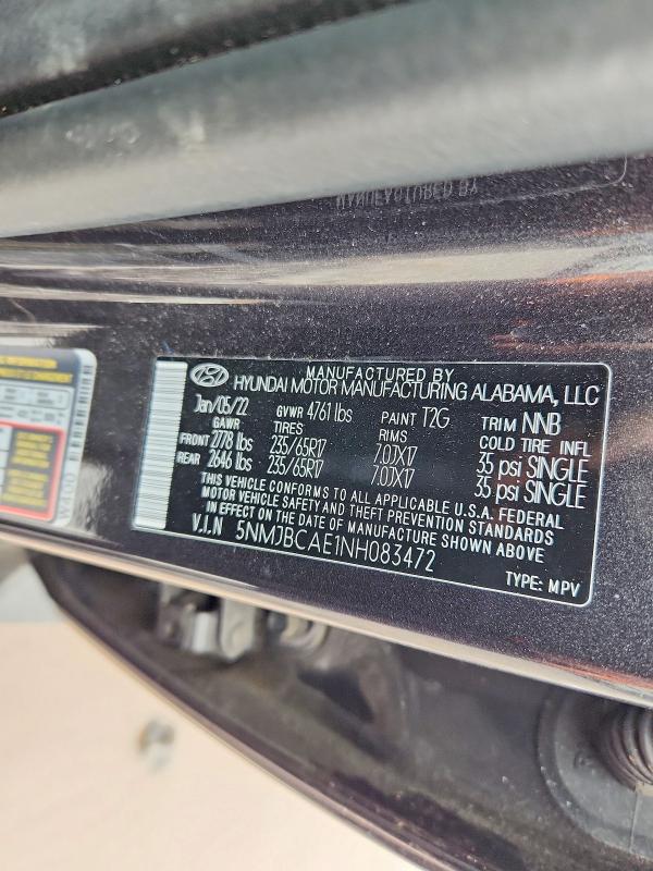 Продаж на аукціоні авто 2022 Hyundai Tucson, vin: 5NMJBCAE1NH083472, номер лоту: 46050756