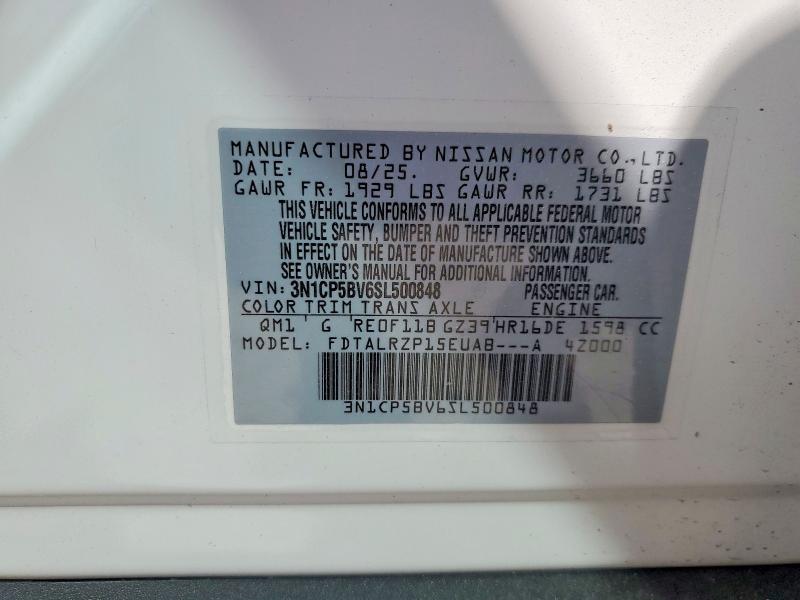79611685 :رقم المزاد ، 3N1CP5BV6SL500848 vin ، 2025 Nissan Kicks Play مزاد بيع