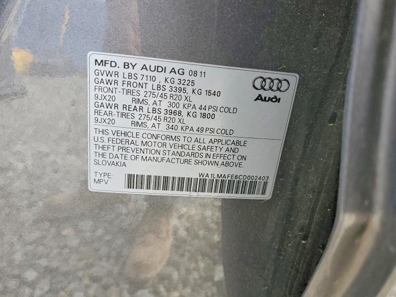 Aukcja sprzedaży 2012 Audi Q7, vin: WA1LMAFE6CD002403, numer aukcji: 79423305