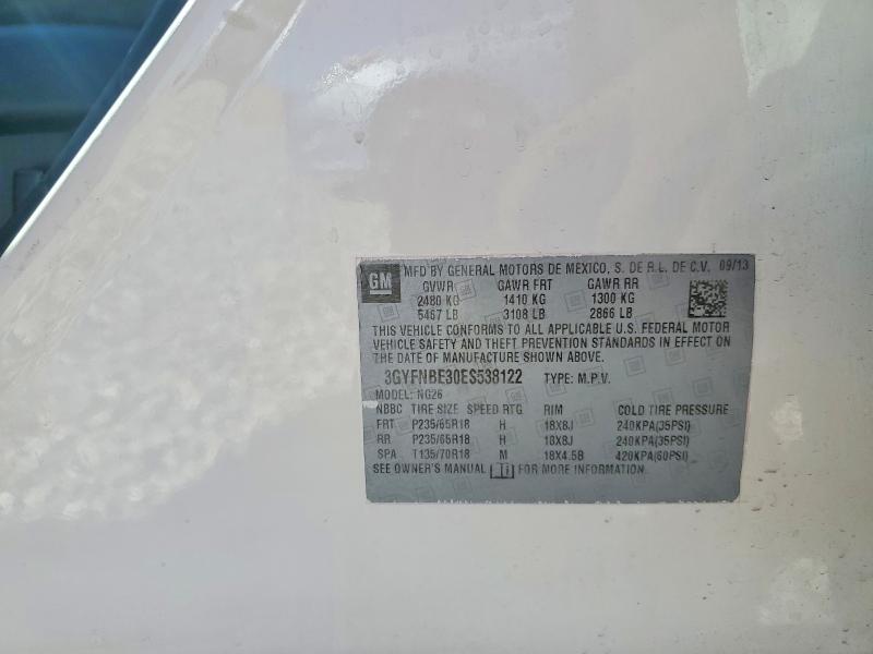 46540006 :رقم المزاد ، 3GYFNBE30ES538122 vin ، 2014 Cadillac Srx مزاد بيع