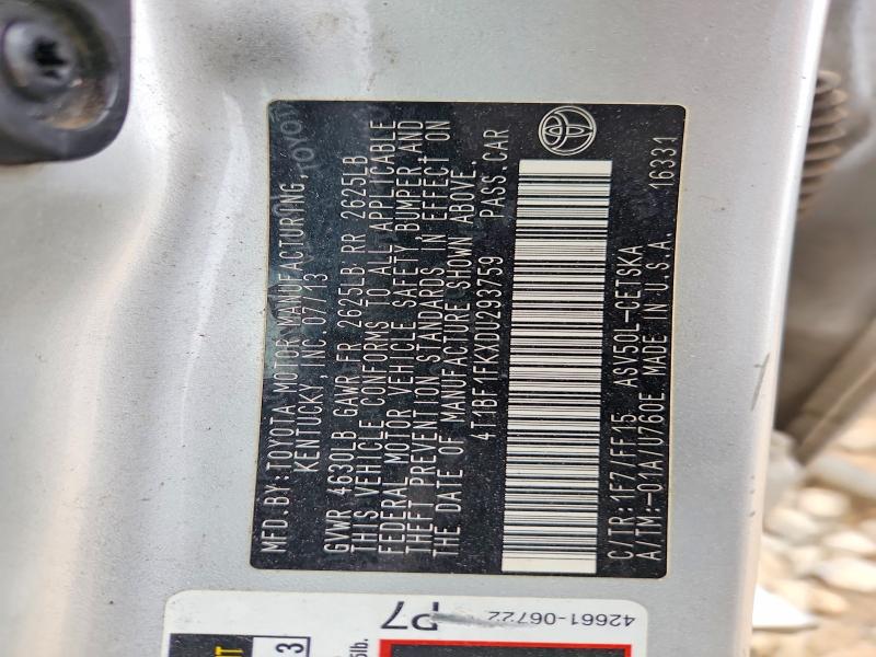 Продажа на аукционе авто 2013 Toyota Camry, vin: 4T1BF1FKXDU293759, номер лота: 47293936