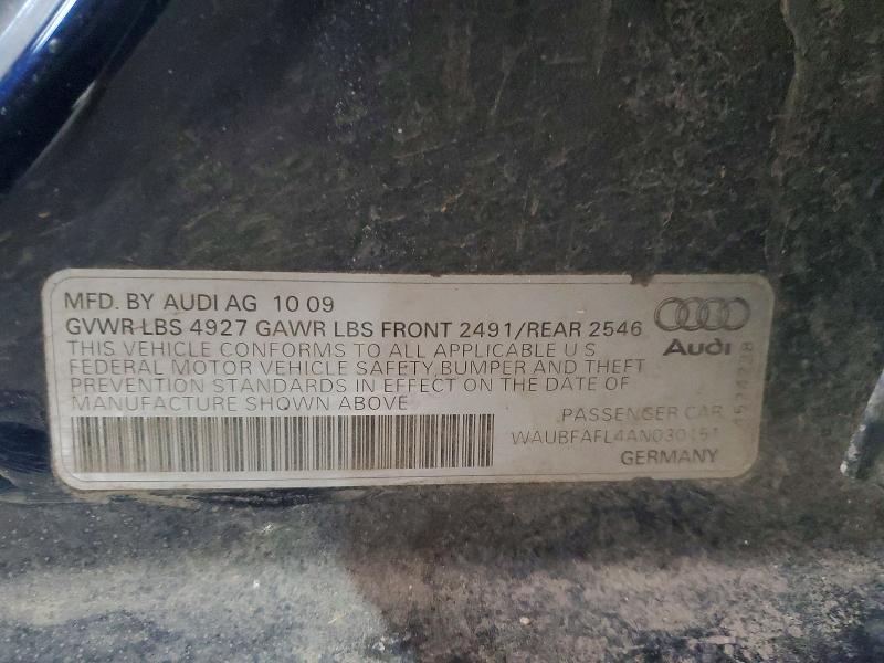 Aukcja sprzedaży 2010 Audi A4, vin: WAUBFAFL4AN030151, numer aukcji: 79287405